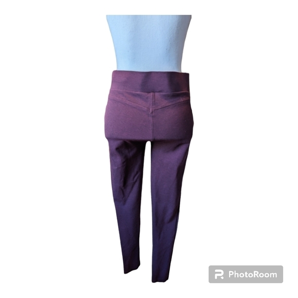 LOFT Leggings in Heathered Burgundy Seamed Ponte Size M - Picture 4 of 11